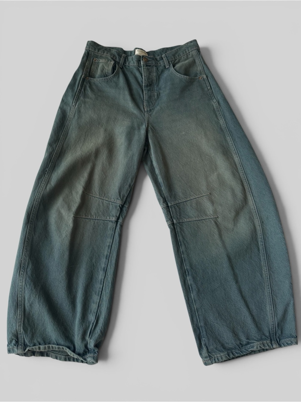 We The Free Good Luck Mid-Rise Barrel Jeans. Luke Green - Picture 4 of 8